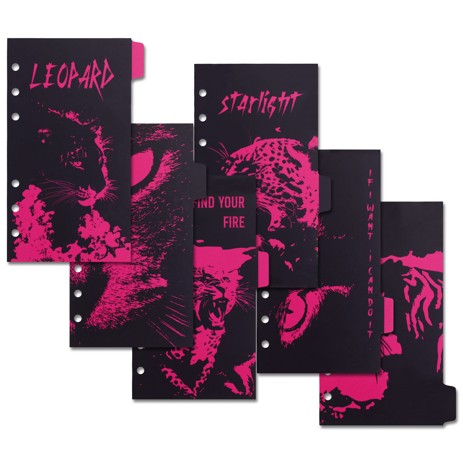Colorful colors-6 Sheets Black-Leopard print separator page