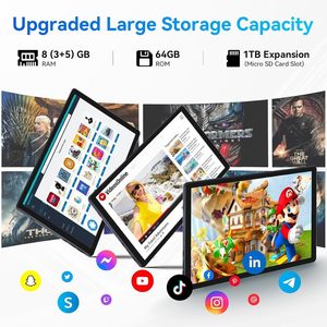 Tableta de 10,1 pulgadas Android 14 Widevine L1 HD Octa-Core 2,0 GHz 8GB RAM 64GB ROM (1TB TF) 4G WiFi 6 para Bluetooth 5,0 PC - Product Image 4