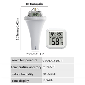 Digital Pool Water Thermometer, Bluetooth APP <strong>Controlled</strong>, Solar Powered, Triple Display, Dual <strong>Sensors</strong>, Indoor/Outdoor Use - Product Image 6