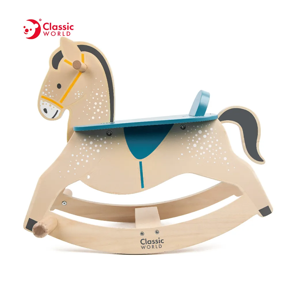Classic World 2023 new toys sturdy wooden rocking horse for baby toddler