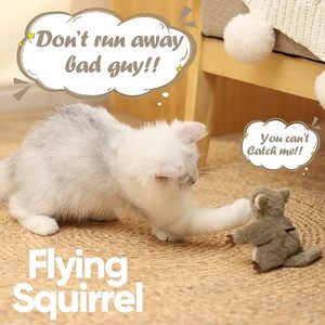 Juguetes de movimiento interactivo para mascotas, ardilla voladora automática recargable, juguete para gatos y pájaros con hierba gatera - Product Image 4