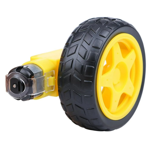 Motor eléctrico de CC con rueda de neumático de plástico, 3-6V, engranaje de doble eje, Motor de caja de cambios magnética TT para coche inteligente Arduino - Product Image 1
