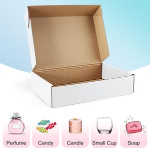 厂家定制尺寸Logo批发印花白色小邮寄出货纸纸板瓦楞包装盒 - Product Image 4