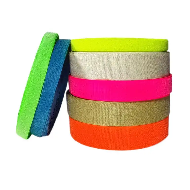 Vente en gros de bandes crochets et boucles en nylon multicolore Velcros fins et résistants crochet auto-adhésif dos à dos