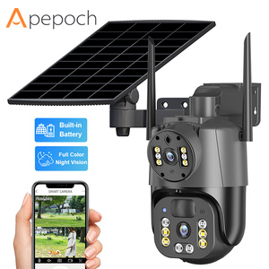4G doppio obiettivo 6MP pannello solare CCTV telecamera di rete di sicurezza per la casa di sicurezza sensore di movimento luce con sensore di movimento - Product Image 1
