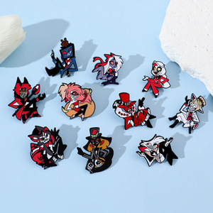 Dễ Thương Phim Hoạt Hình Kim Loại Pin Movie Nhân Vật Hazbin Khách Sạn Bán Buôn Anime Mềm Cứng Men Ve Áo Pin Cho Khuyến Mãi - Product Image 5