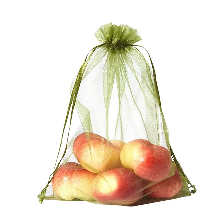 Filet à cordon de serrage Feiju réutilisable, Protection écologique, emballage de Fruits frais, sac à Fruits en maille pour Fruits et légumes