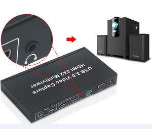 Nueva llegada Suficiente stock 2x2 HDMI Multiviewer con PIP RS233 Ratón USB Audio USB 3,0 captura de video interruptor sin costuras OBS Game Video Living steaming - Product Image 6