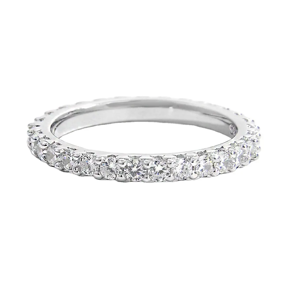 Anillos de Baguette de diamantes CZ de Plata de Ley 925 de gama alta moda eternidad compromiso boda mujer joyería