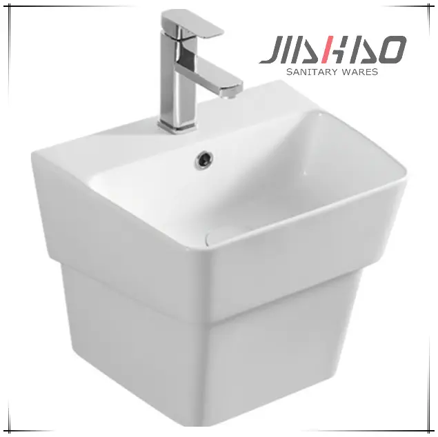 JIAHAO popolare Hotel moderno lavaggio di alta qualità sospeso in ceramica lavaggio a mano Lavabo sospeso in ceramica Lavabo montaggio a parete lavello