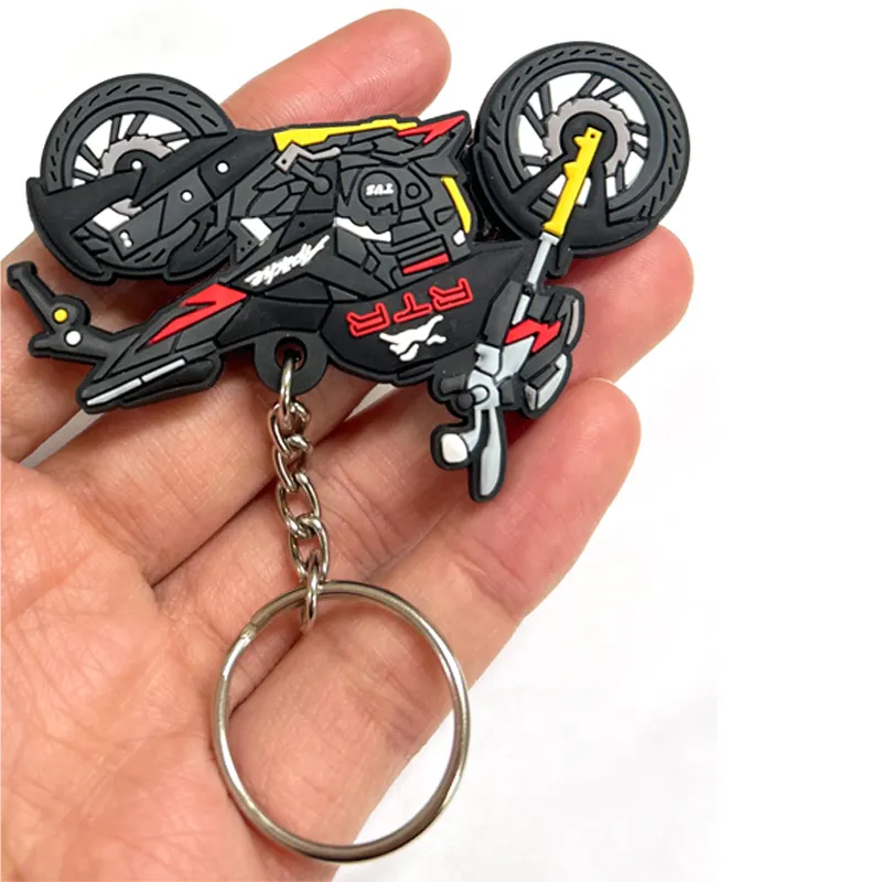 Produits tendance 2023 nouveautés enfants voiture accessoires 3d pvc caoutchouc plastique porte-clés glock mousqueton moto porte-clés