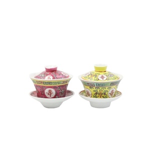 RZPW04-AB Kangxi皇帝Qing <span class=keywords><strong>Dynasty</strong></span>王室ハンド塗装ファミーユはセラミックgaiwan