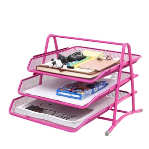 Office Supplies Wire Mesh Metal Three-layer <strong>File</strong> Rack Data Storage <strong>File</strong> Rack Data Drawer Type - Product Image 1