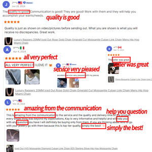 10K altın mozanit küba zincir Hip Hop özel düz buzlu Out 16MM düz zincir küba Link zinciri - Product Image 6