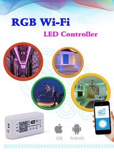RGBストリップライト用の24個のキーを備えたワイヤレスリモートコントロールシャンデリアwifidmxLEDコントローラー - Product Image 6