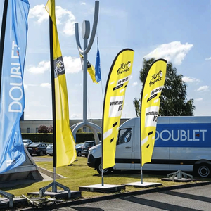 उच्च गुणवत्ता वाले आउटडोर वाणिज्यिक विज्ञापन कस्टम आकार पंख झंडे, कई आधार समुद्र तट झंडे के साथ - Product Image 4