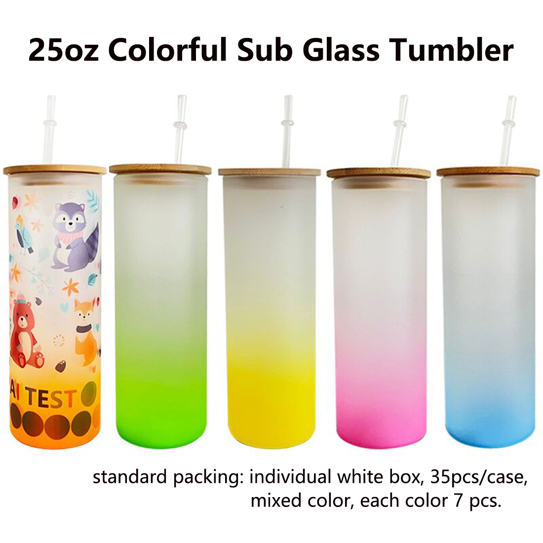Gobelet en verre coloré de 25oz