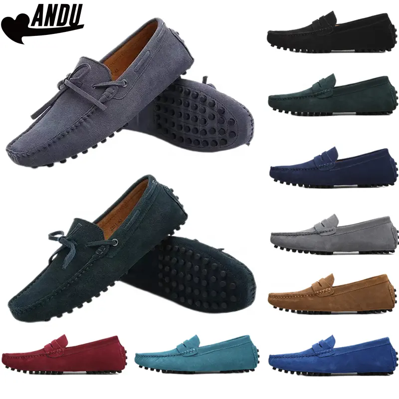 Schuhe Hersteller Direkt verkauf Aus gezeichnete Männer Faux Wildleder Leder Mokassins Slip On Fahr schuhe Mokassin Boots schuhe Custom