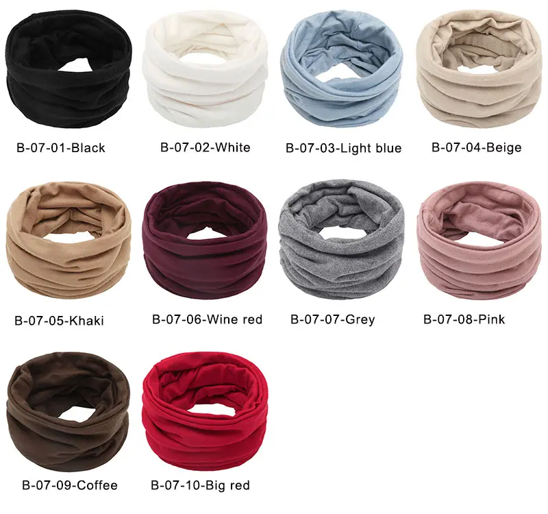 Outdoor Casual Knitted Solid Colors Bandana Winter Warmer Seamless Thick Comfort Soft Scarves