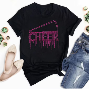 Cheer ve hoparlör özel tasarım Rhinestone Logo isı transferi tasarım düzeltme Rhinestone şablon desen yapay elmas Transfer tatoo - Product Image 6