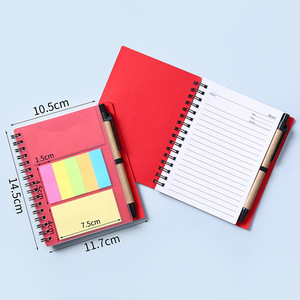 Anpassbares Logo Sprial Notizbuch multifunktionale Sticker-Notiz-<span class=keywords><strong>Tabs</strong></span> mit Stift Notizbuch Werbung Büro Sticker-Notizbuch