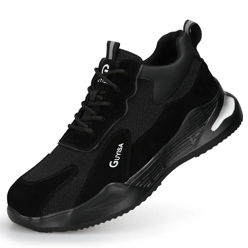 Vente en gros de chaussures de sécurité anti-choc et anti-crevaison à bout en acier pour hommes chaussures de sécurité de travail souples, légères et résistantes à l'usure
