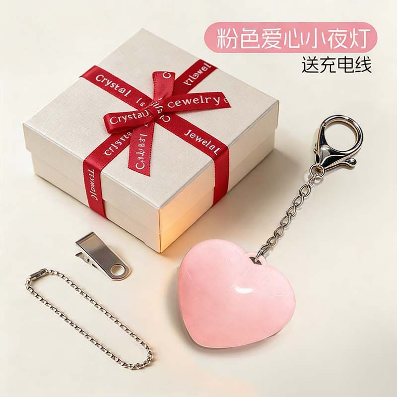 Coffret cadeau coeur rose double brin