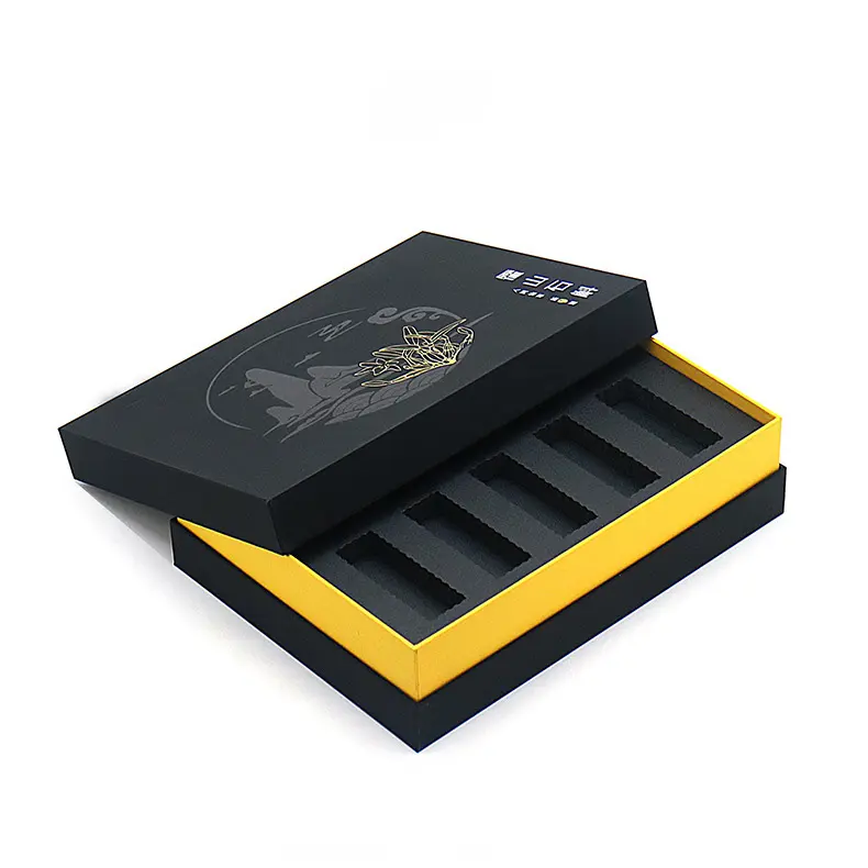 निजी ब्रांड नई डिजाइन बॉक्स इत्र नमूना उपहार के लिए कस्टम प्रिंट लक्जरी उच्च अंत काले गत्ता पैकेजिंग