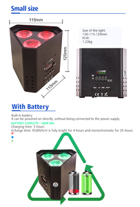 Housing Par Light Stage Effect Lightings Remote Controller Wireless Aluminum Party Dj <strong>Led3</strong>*18w <strong>LED</strong> 80 Die Casting Aluminum 6000 - Product Image 3