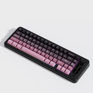 Teclado inalámbrico/cableado para juegos de 67 teclas-Teclado de membrana ultracompacto retroiluminado RGB personalizable con escritura silenciosa - Product Image 6