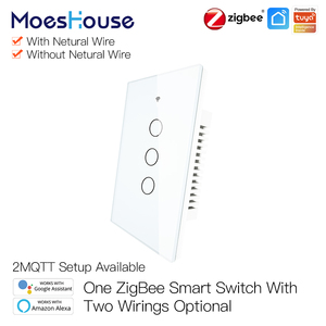 MOES-Temporizador Inteligente Wifi Zigbee RF, interruptores táctiles de pared sin Interruptor neutro, automatización de sistemas para el hogar, Tuya - Product Image 4