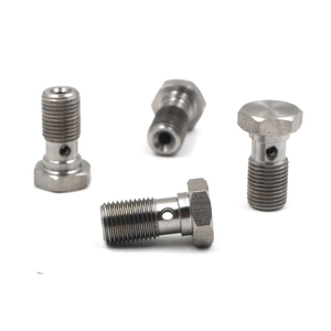 M10X1 3/8X24 yarış motosiklet fren hortumu yüksek mukavemetli Antirust paslanmaz çelik çift delikli yağ Banjo civatası japon için - Product Image 1
