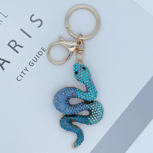 Crystal <strong>Cobra</strong> Keychain Creative Metal Rhinestone Animal <strong>Key</strong> Chain Snake Keyring Bag Charm Gift Promotion Keychain Snake Keychain - Product Image 3