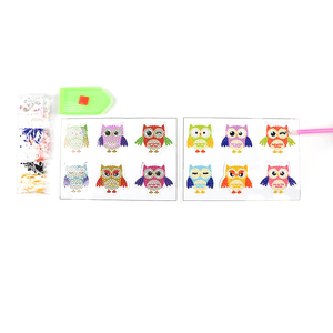 3D DIY钻石艺术绘画贴纸手工猫头鹰动物书签工艺品套装创意儿童女孩男孩成人粘贴玩具