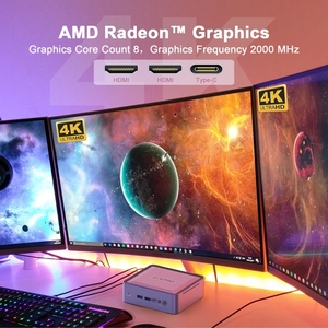 Alta calidad GXMO U58 Windows 11 AMD Ryzen 7-5800U Procesador de 8 núcleos Mini PC Computadora 16GB + 512GB Soporte Ubuntu, tres pantallas - Product Image 4