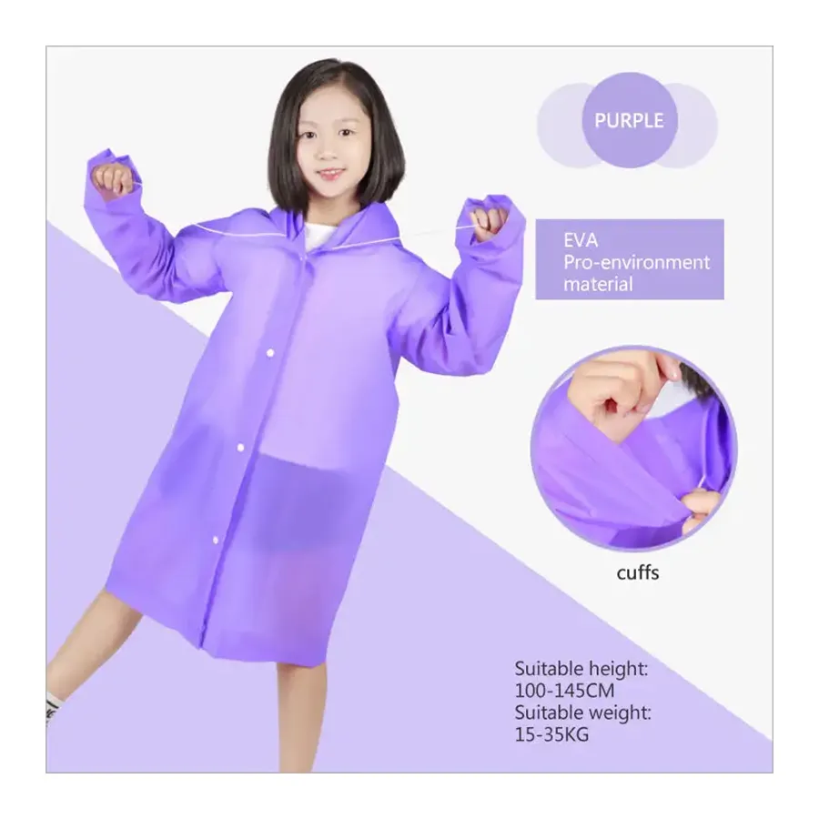Imperméable en plastique imprimé personnalisé Ponchos de pluie imperméable pour enfants Eva manteau de pluie imperméable imperméable pour les enfants