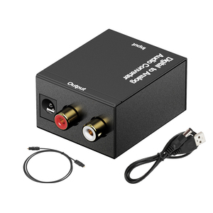 Señal coaxial óptica digital RCA A Adaptador convertidor de audio estéreo DAC SPDIF analógico con cable de fibra óptica de 3,5 MM