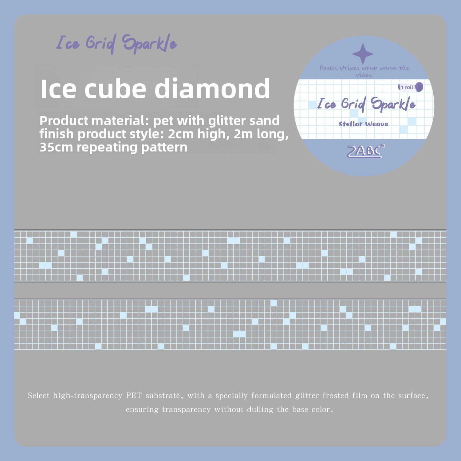 C Azul Brillante con Diseño de Hielo
