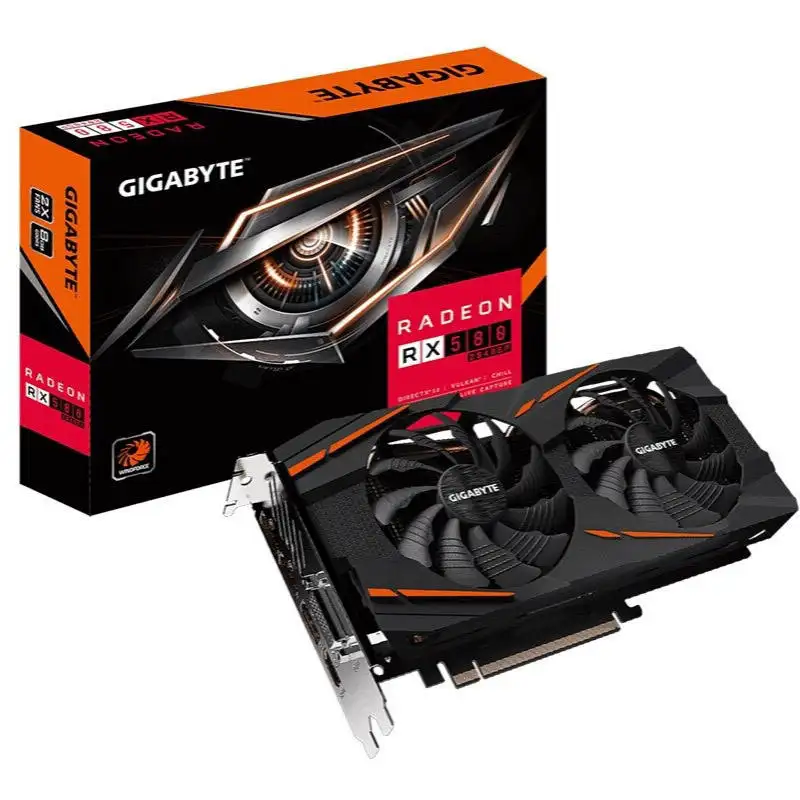 엔비디아 지포스 RTX3060 데스크탑/노트북 PCI/VGA/DVI 팬 쿨러 사용/새로운 RTX3070/3070TI 용 기가바이트 RX 580 8GB GDDR5 그래픽 카드