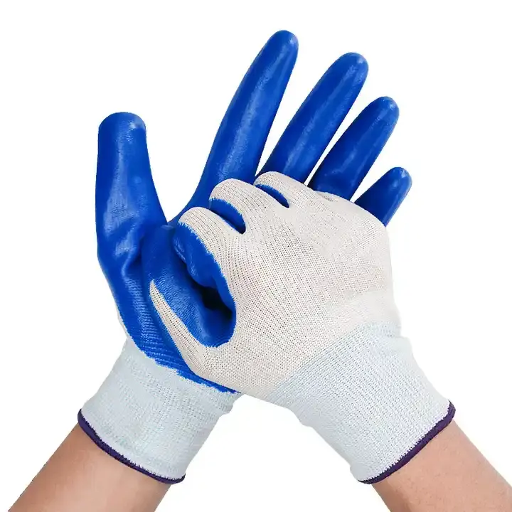 Guantes de nitrilo PPE Guantes de trabajo de seguridad universales industriales para construcción de jardines con revestimiento de nitrilo y carcasa de poliéster