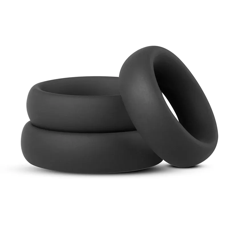 Anello del pene nero in silicone morbido di alta qualità che ritarda l'eiaculazione anelli del cazzo piccoli giocattoli del sesso per gli uomini prodotti maschili negozio di sesso online
