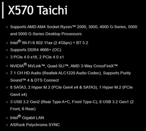TOP ASRock X570 Taichi R-jointly Signed Motherboard <strong>Supports</strong> Memory DDR4 for Server