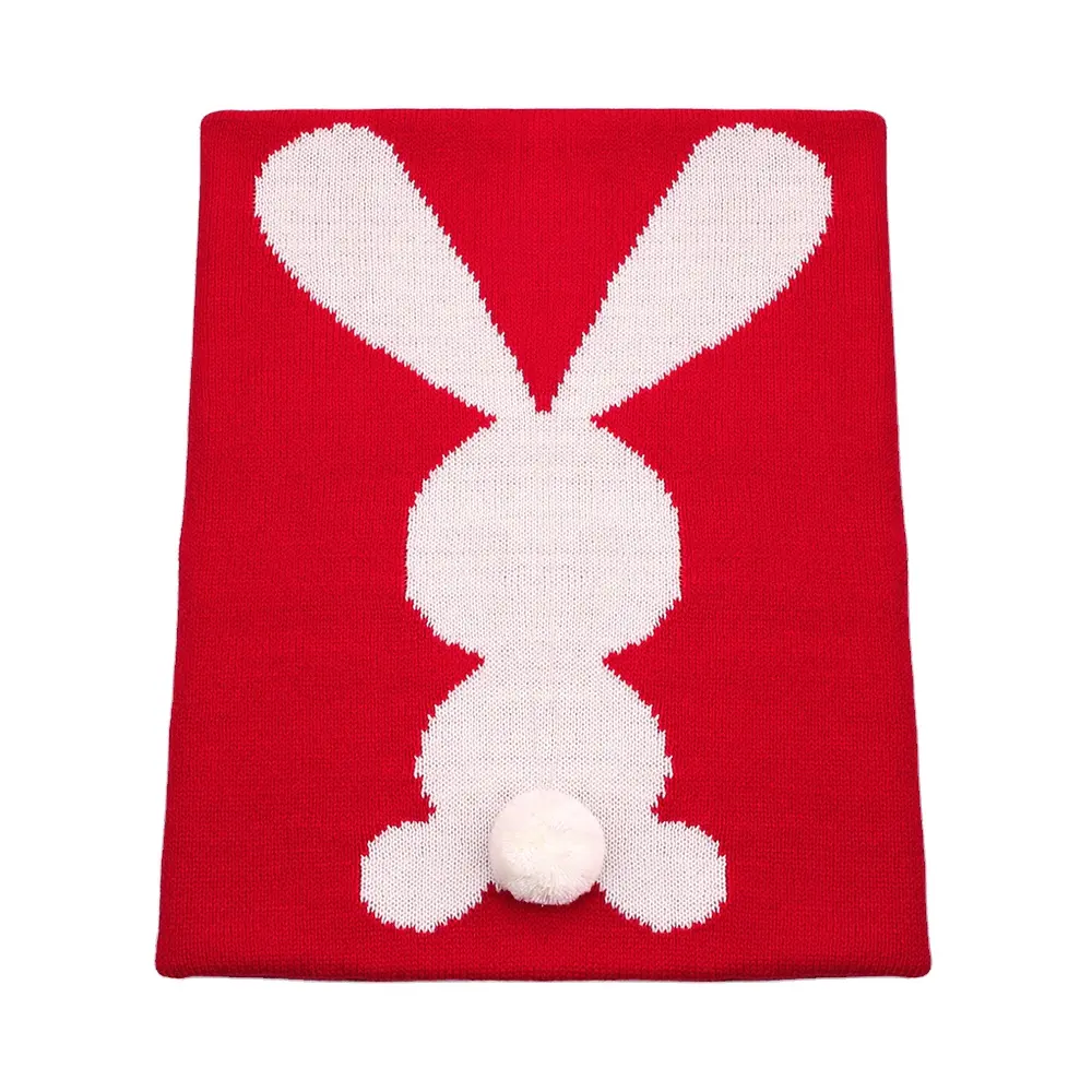Mimixiong Knit Colors Manta de bebé personalizada Patrón de conejo Manta de bebé de ganchillo súper suave