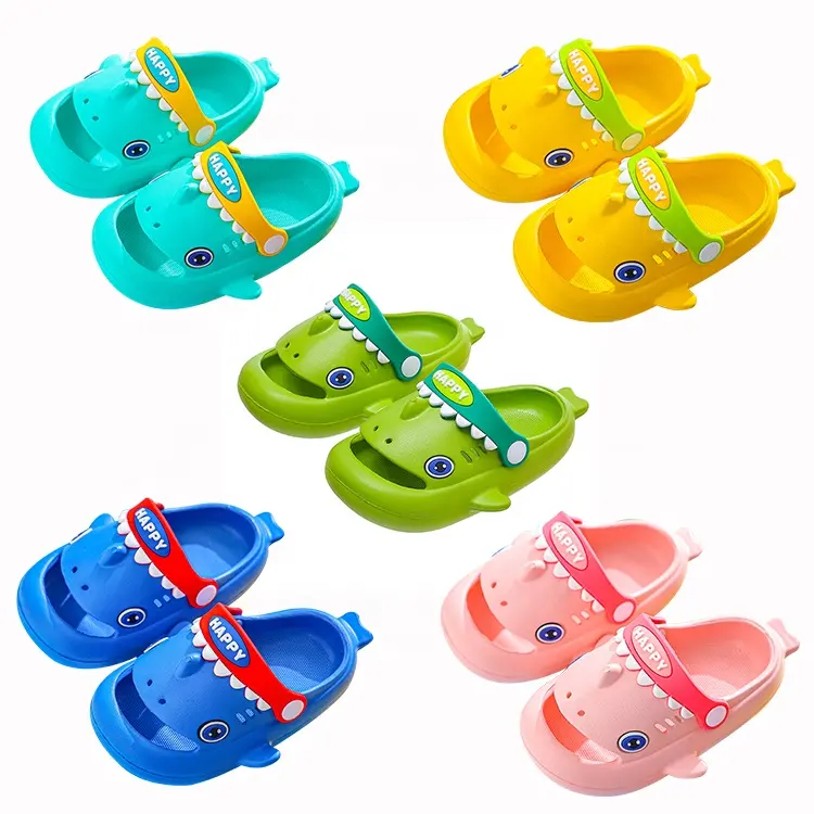 Zapatillas antideslizantes para niños y niñas, zapatos de seguridad silenciosos, cómodos, zuecos de dibujos animados, sandalias de verano