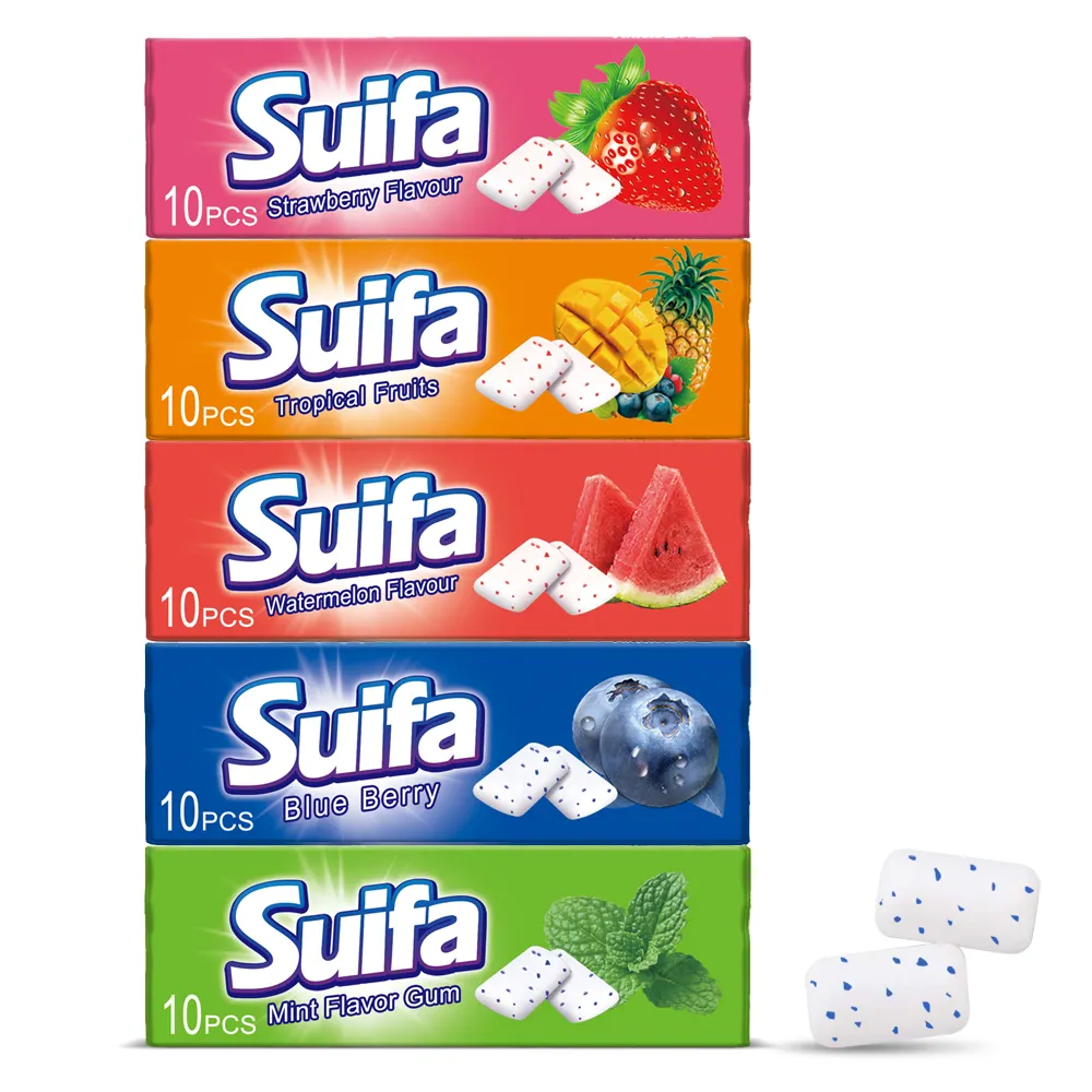 Pack de variétés menthe verte menthe poivrée fruité xylitol croustillant sans sucre chewing-gum