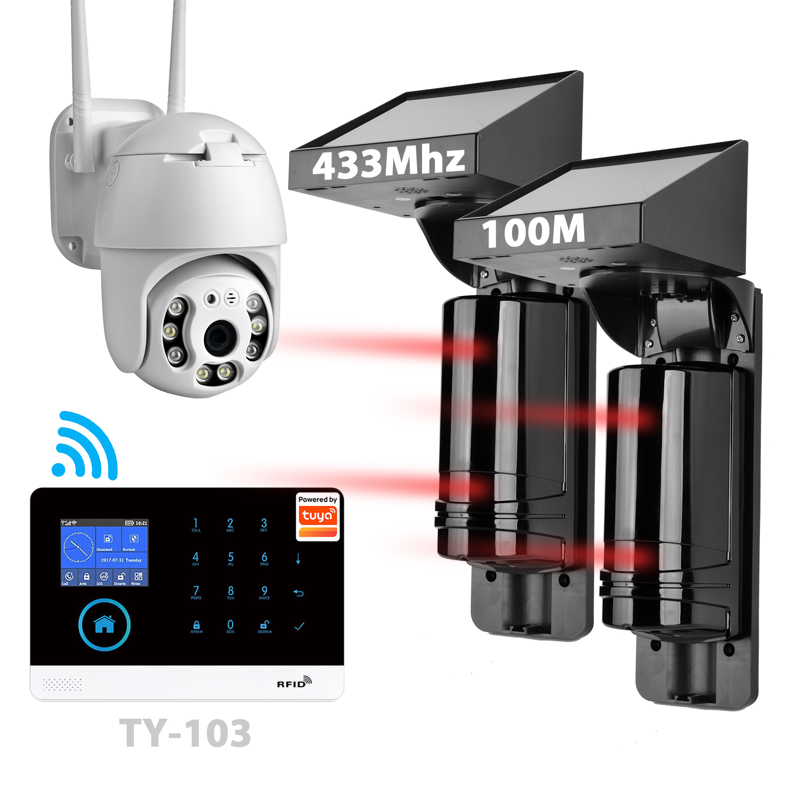 Black 2 beams alarm kit B