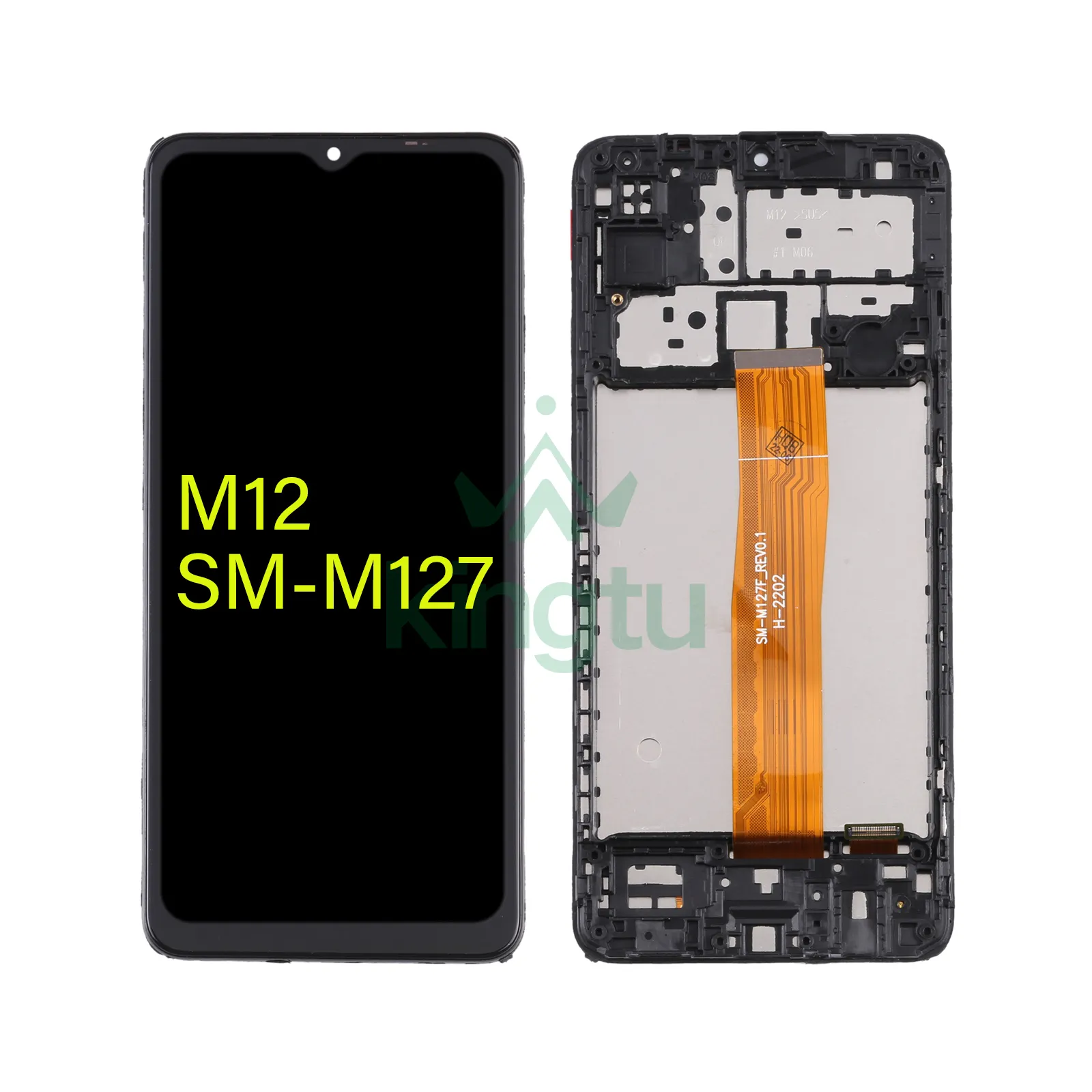 Pieza de repuesto para teléfono móvil, carcasa frontal, Marco LCD, placa biselada para Samsung Galaxy M12 SM-M127, accesorios para teléfono