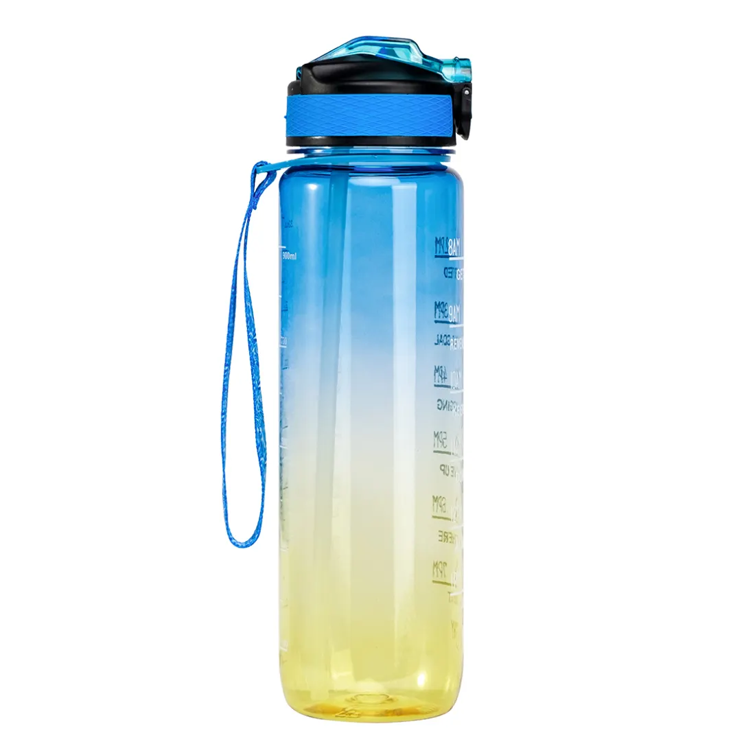 Botol air motivasi 32oz, botol air motivasi PC bebas BPA, tempat air Gym setengah galon 32oz dengan spidol waktu