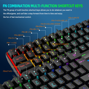 Múltiples combinaciones de colores 61 teclas USB con cable RGB 60% Juegos de computadora Teclados negros pequeños - Product Image 5