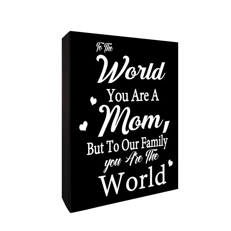 2023 nuovo personalizza la scatola dei regali di mamma in legno firma la targa della mamma con il testo decorativo per la casa